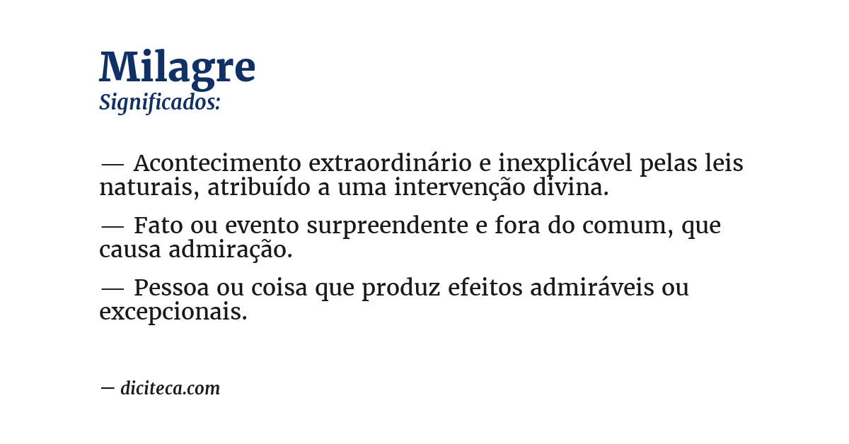 Significado de milagre