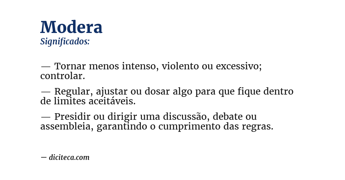 Significado de modera