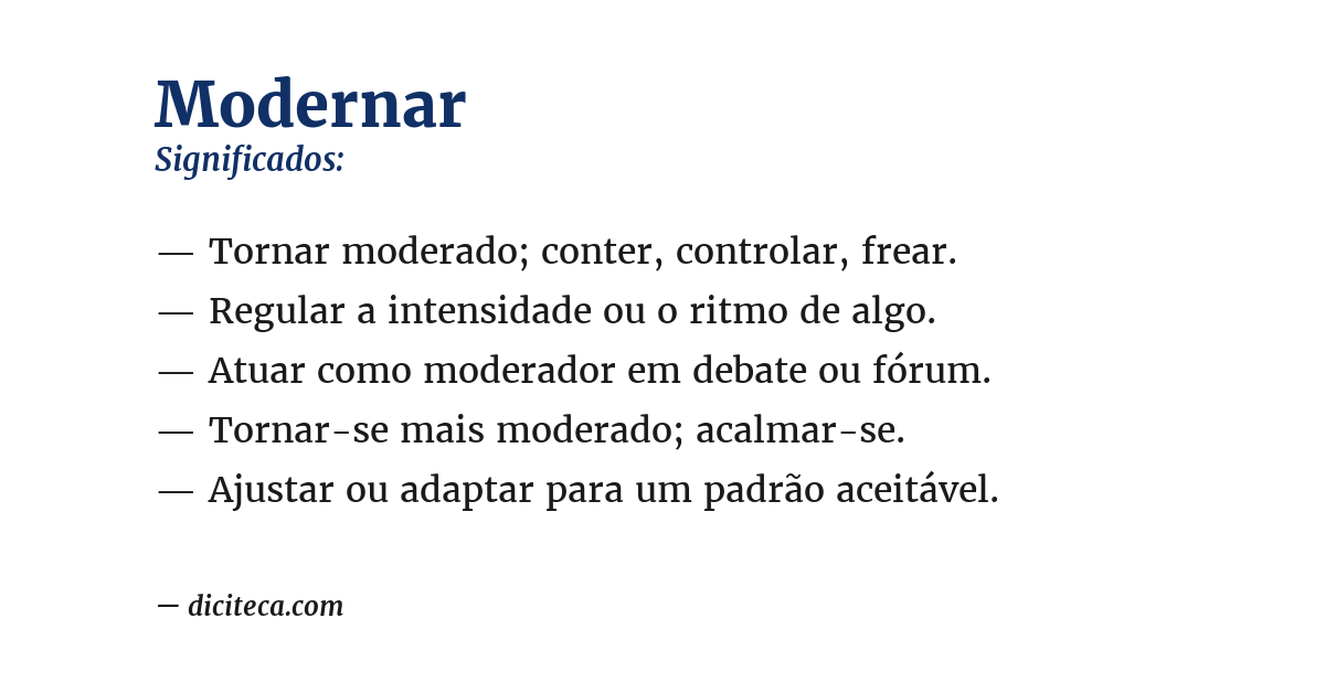 Significado de modernar
