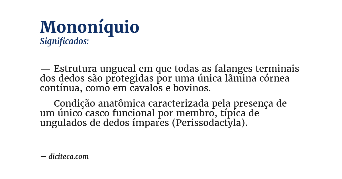 Significado de mononíquio