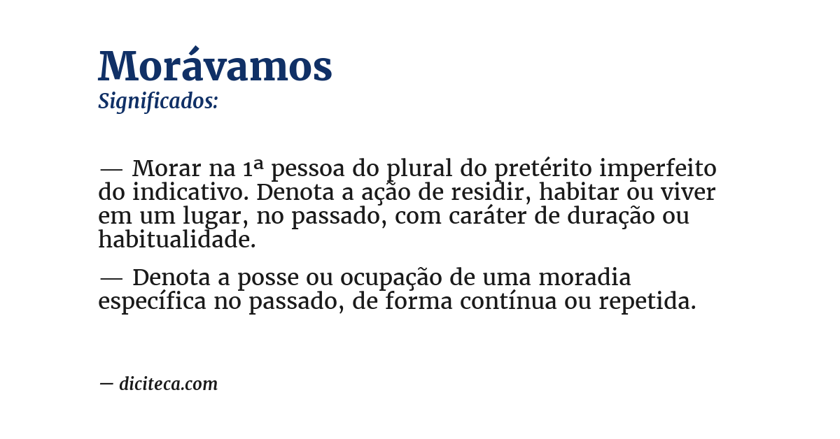 Significado de morávamos