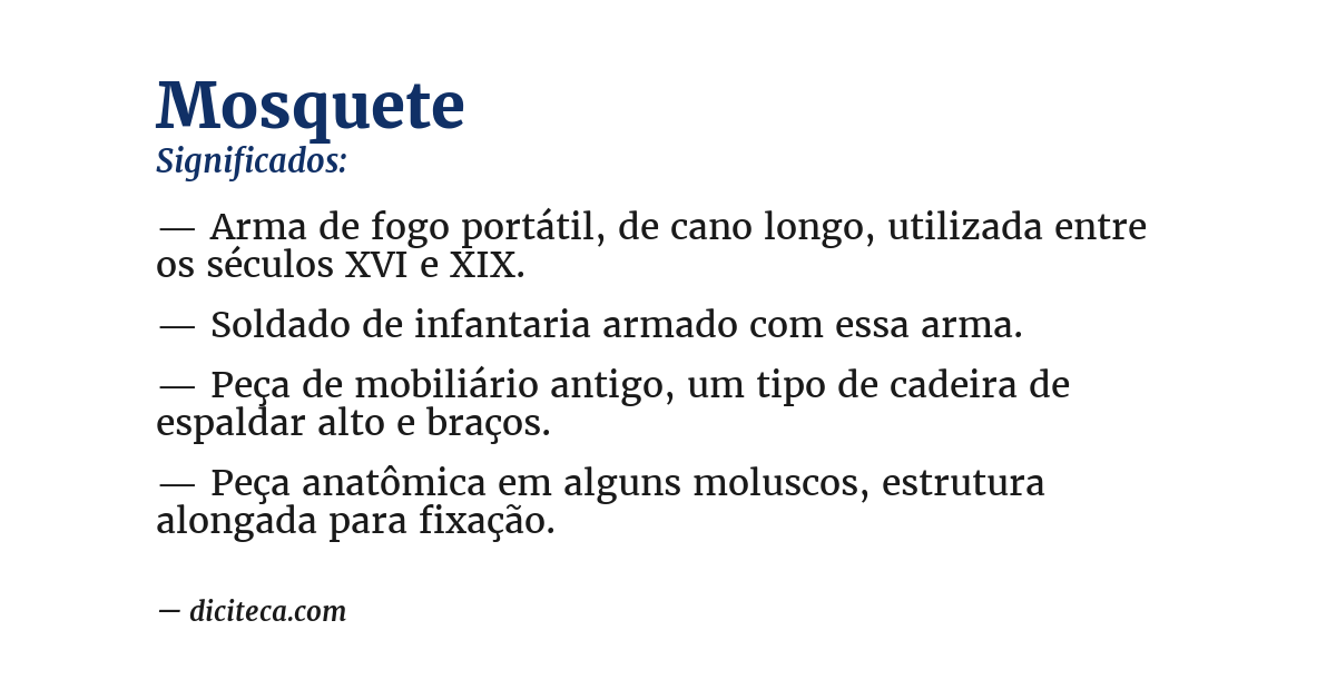 Significado de mosquete