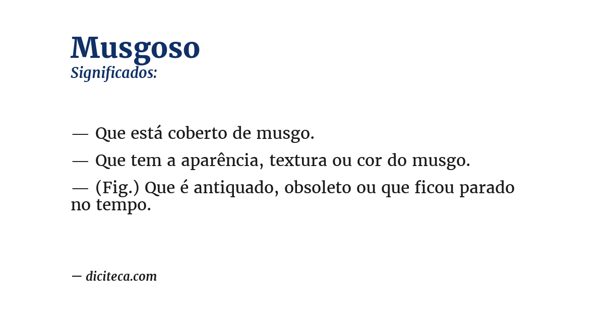 Significado de musgoso