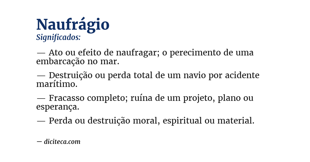 Significado de naufrágio