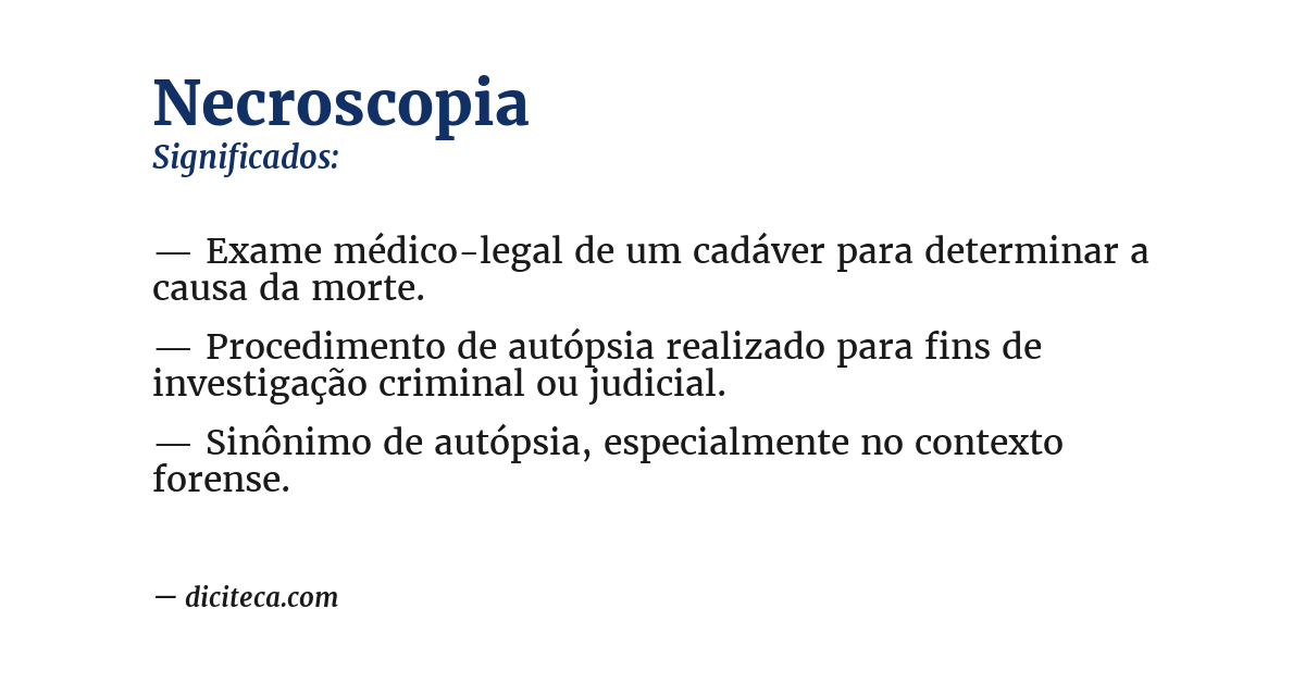 Significado de necroscopia