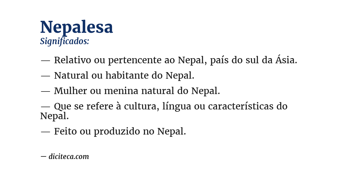 Significado de nepalesa