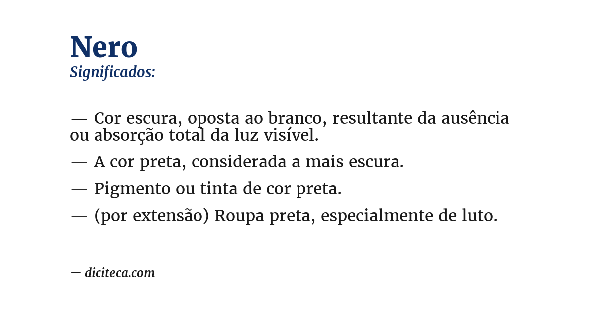 Significado de nero