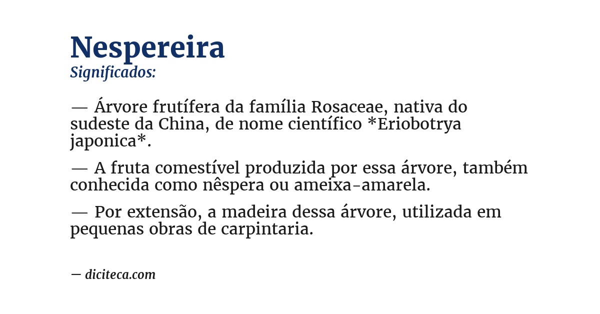 Significado de nespereira