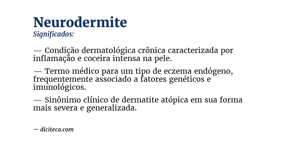 Significado de neurodermite