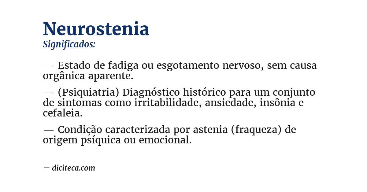 Significado de neurostenia