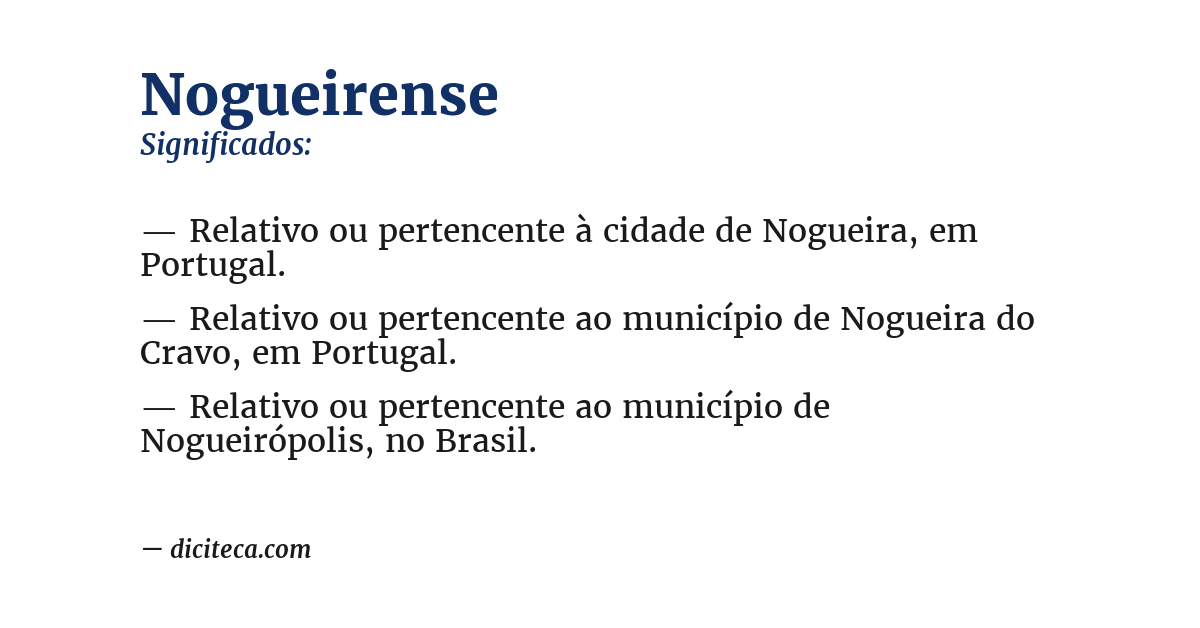 Significado de nogueirense