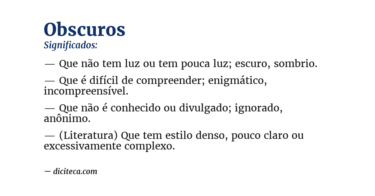 Significado de obscuros
