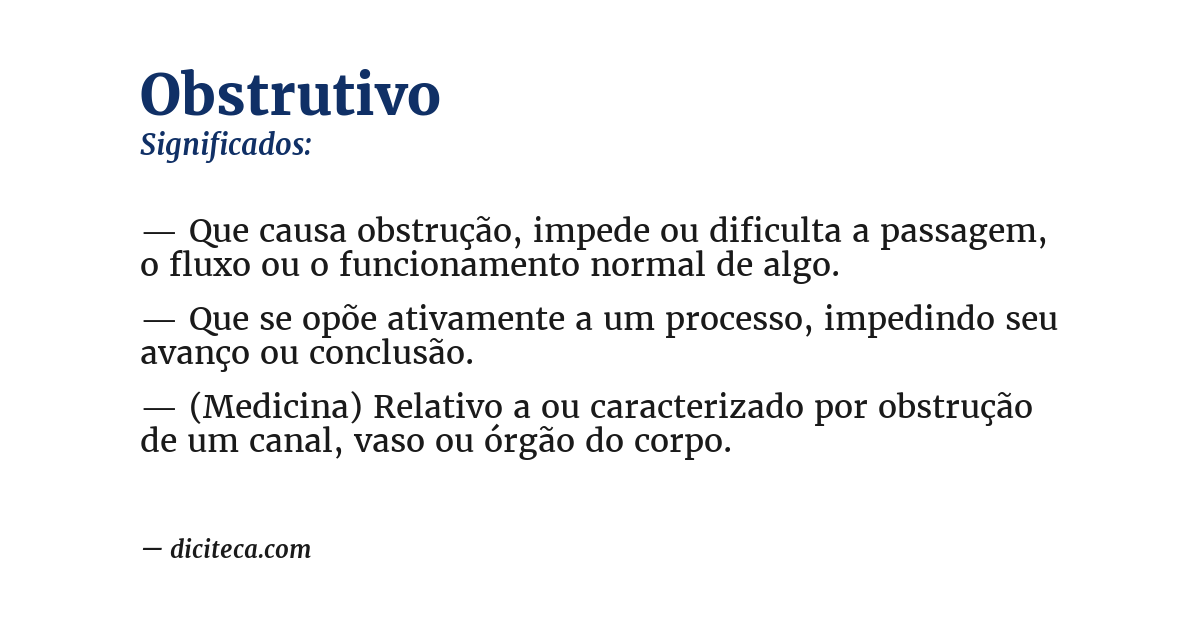 Significado de obstrutivo