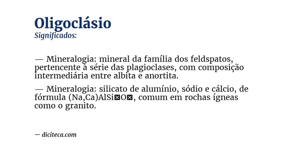 Significado de oligoclásio