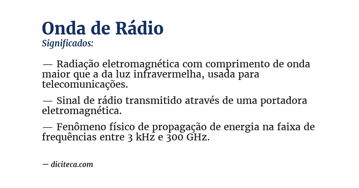 Significado de onda de rádio