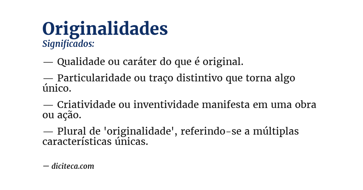 Significado de originalidades