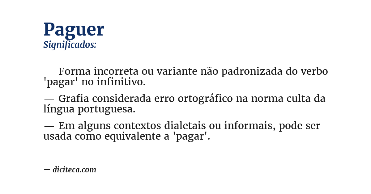 Significado de paguer