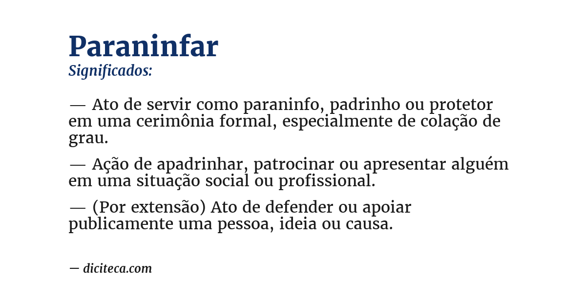 Significado de paraninfar