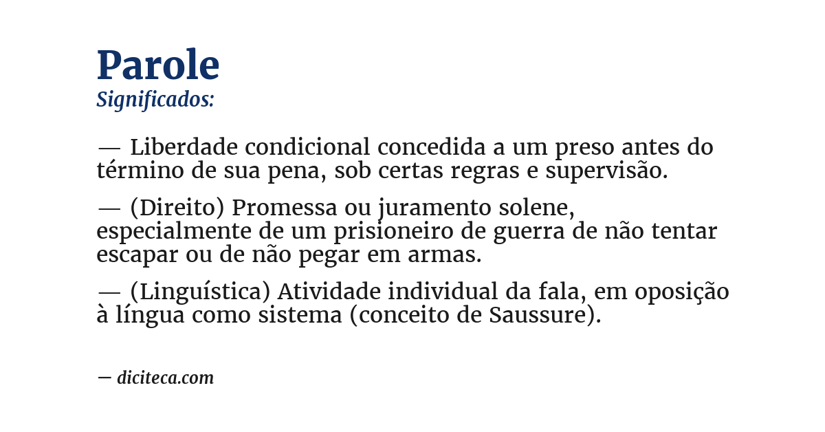 Significado de parole