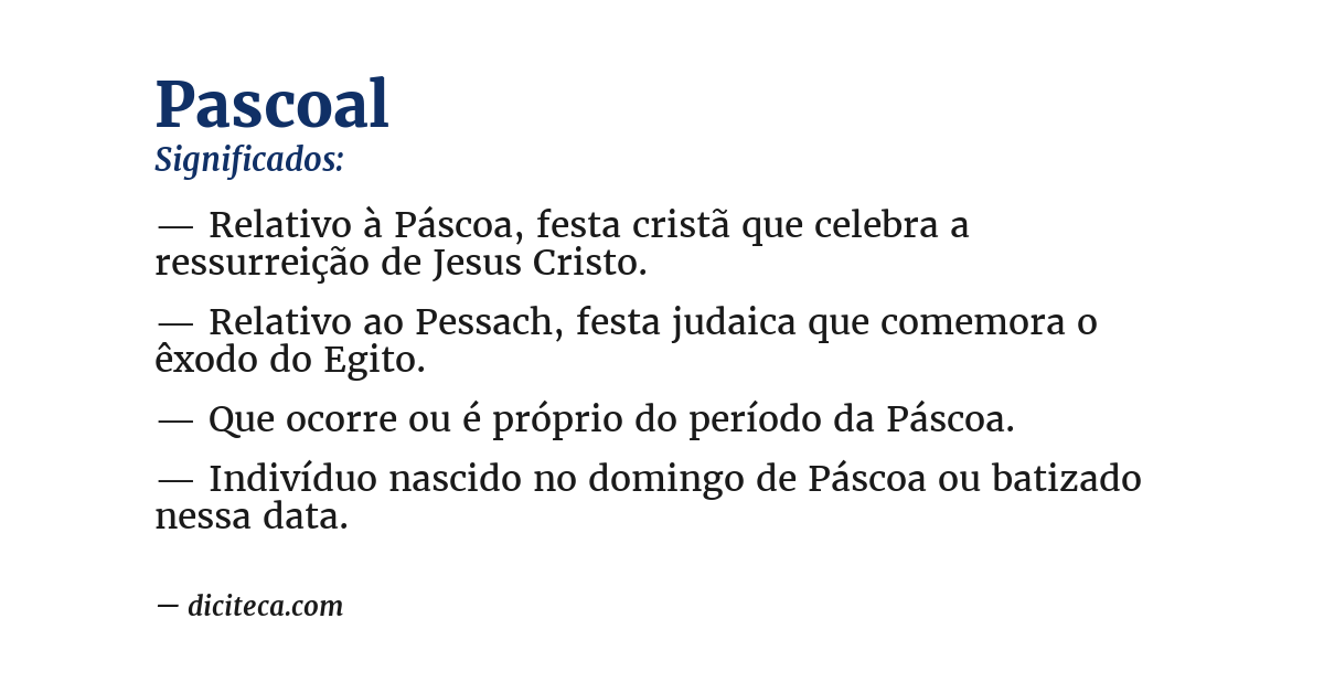 Significado de pascoal