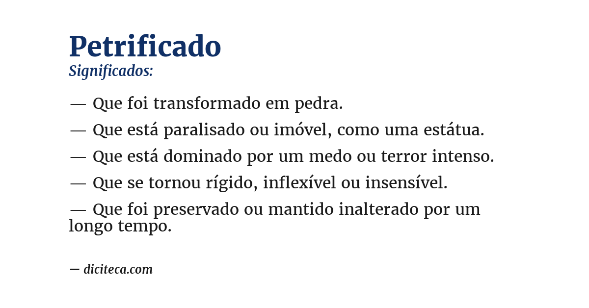 Significado de petrificado