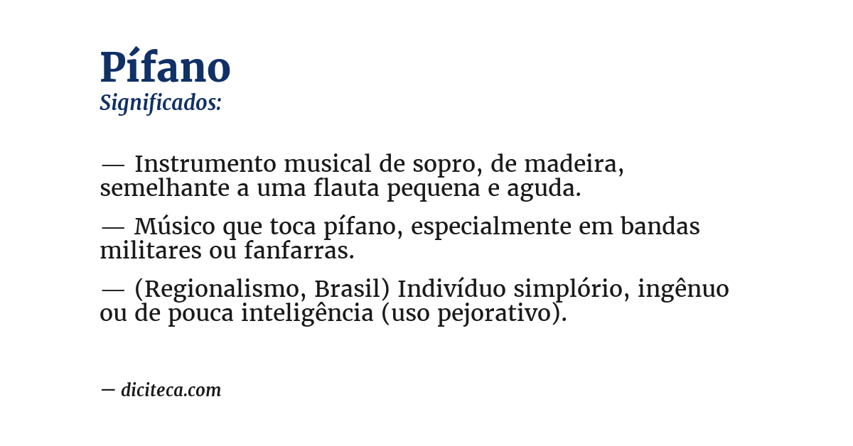 Significado de pífano