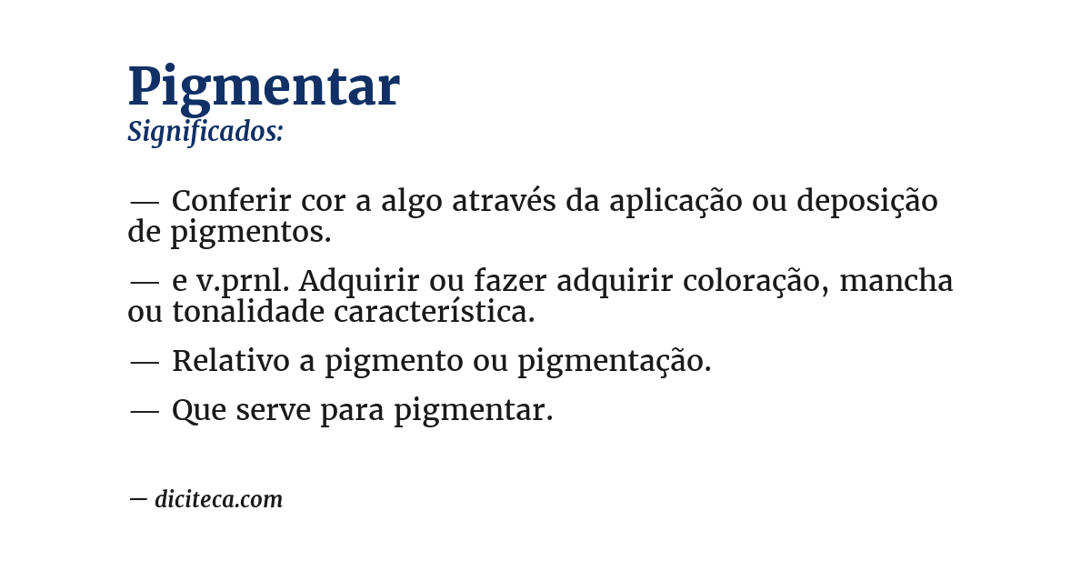 Significado de pigmentar