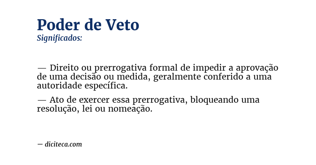 Significado de poder de veto