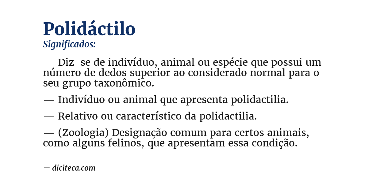 Significado de polidáctilo