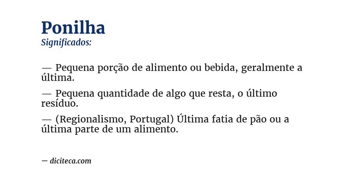 Significado de ponilha