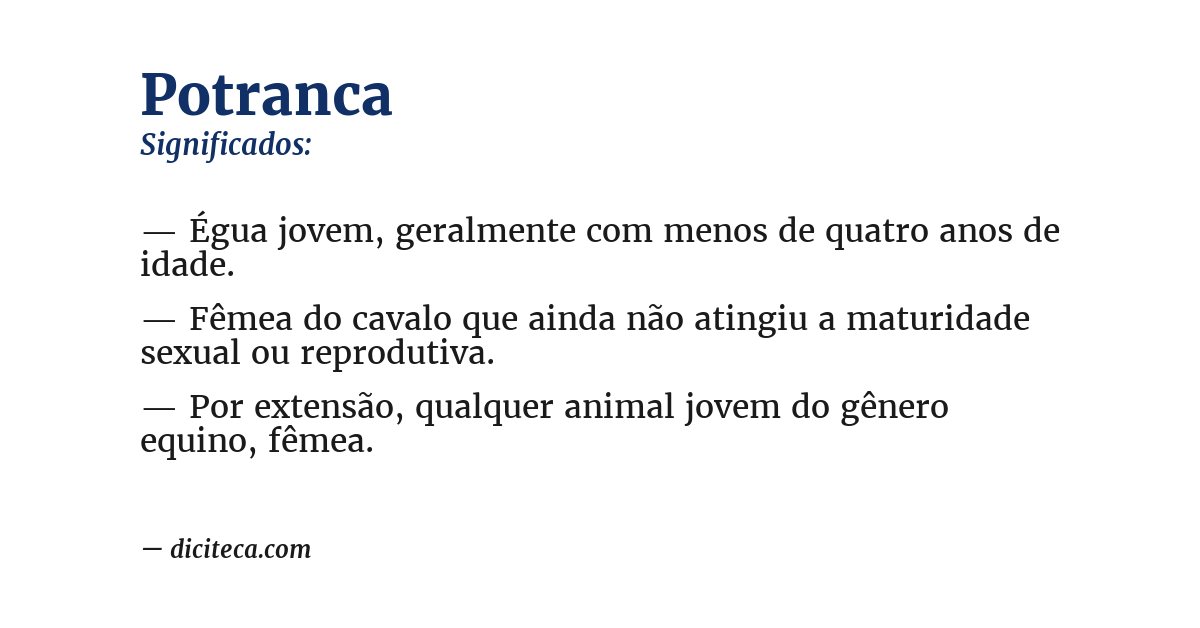 Significado de potranca