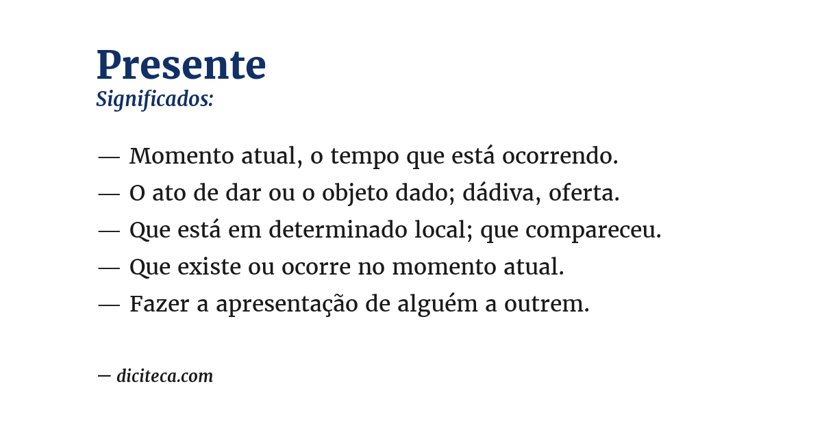 Significado de presente