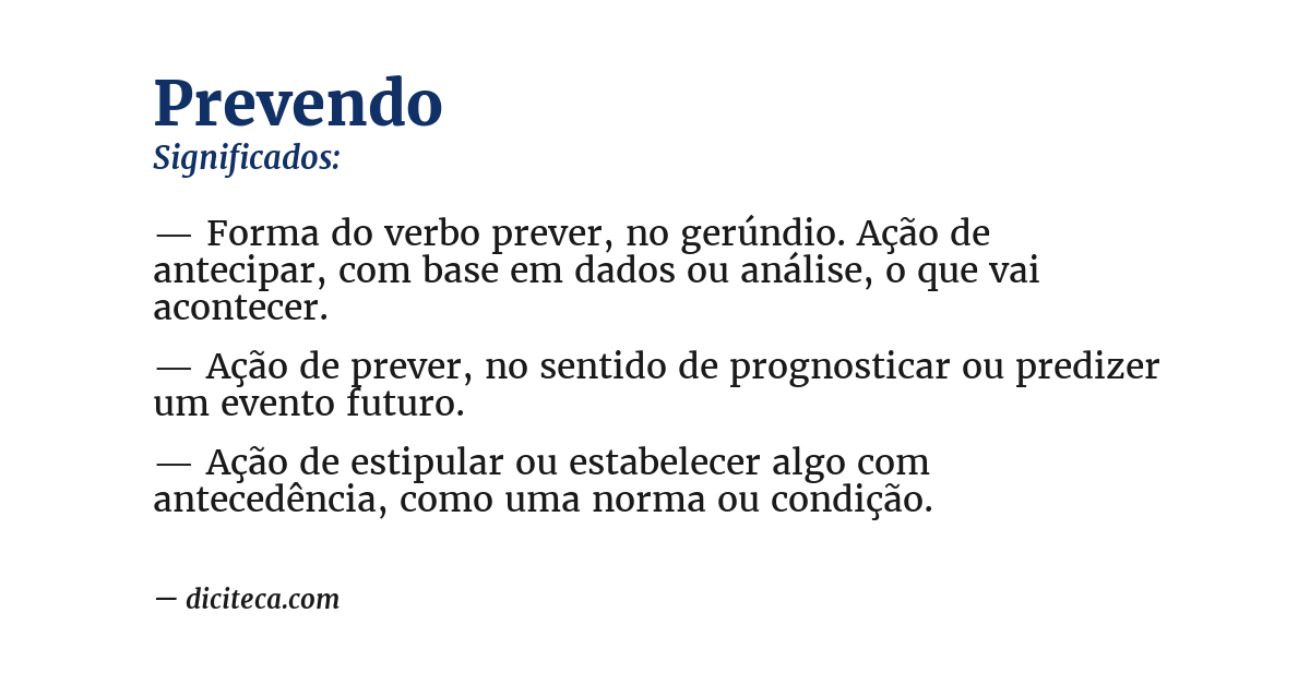 Significado de prevendo