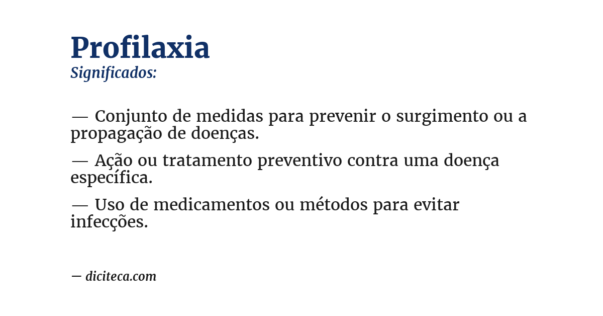 Significado de profilaxia