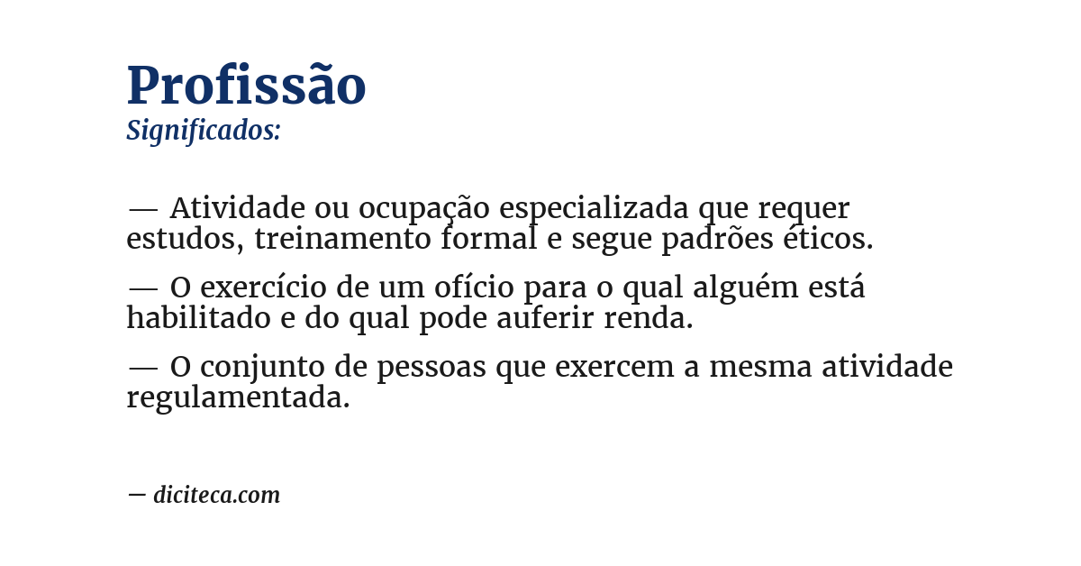 Significado de profissão