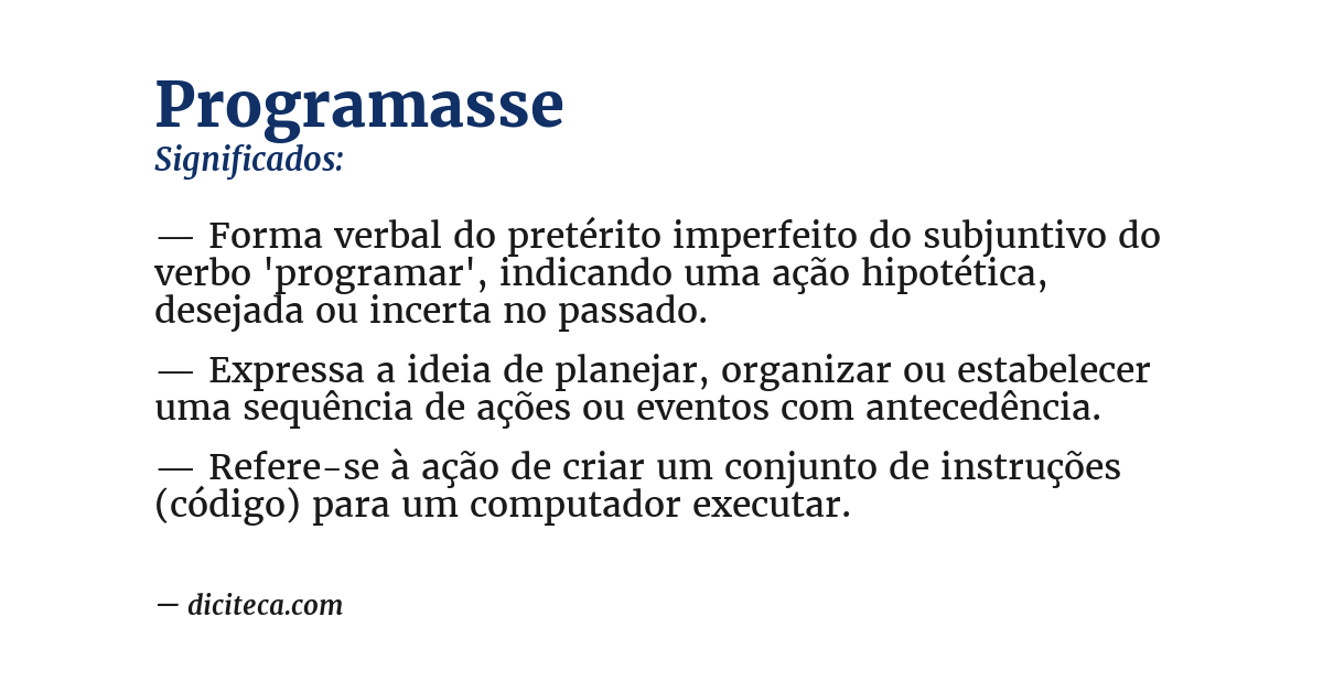 Significado de programasse