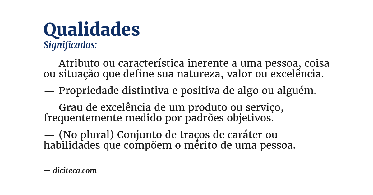 Significado de qualidades