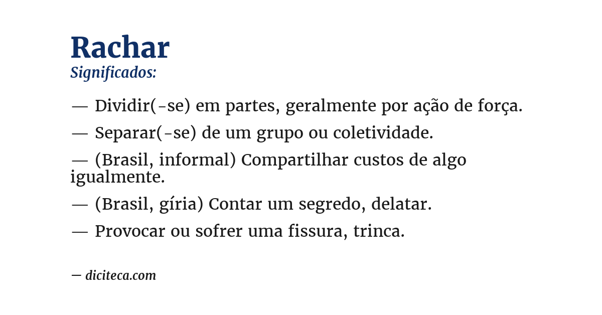 Significado de rachar