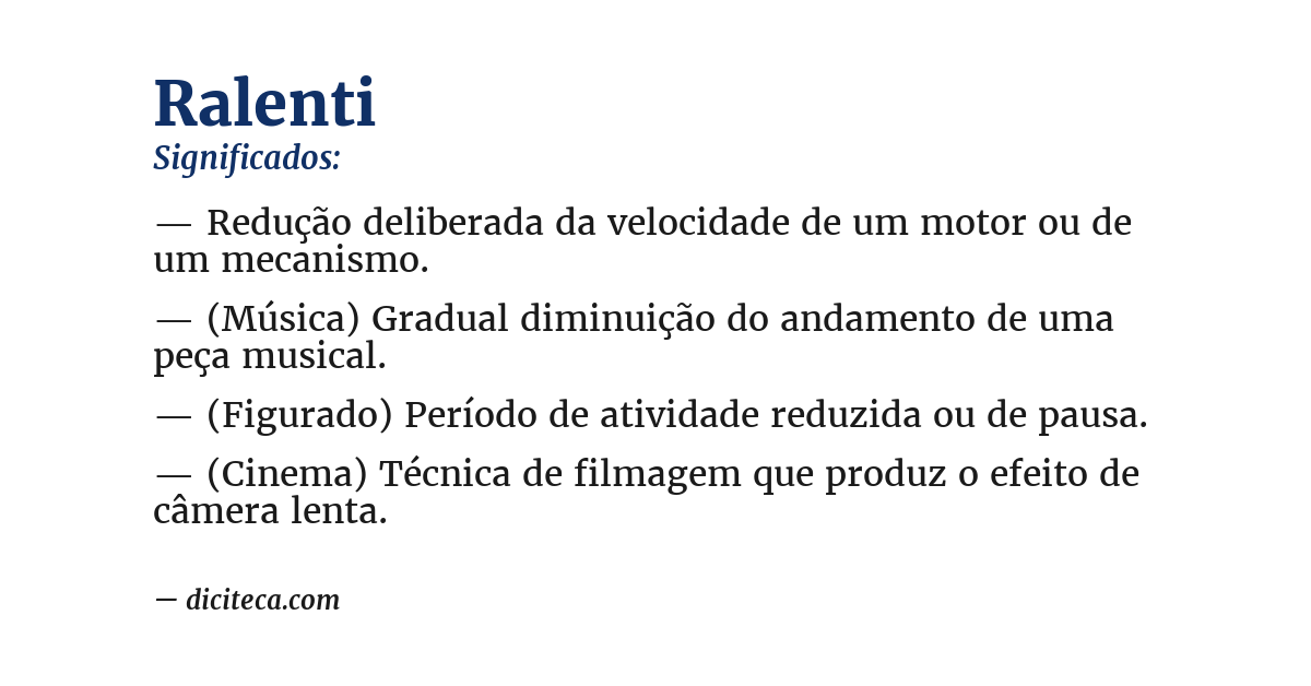 Significado de ralenti