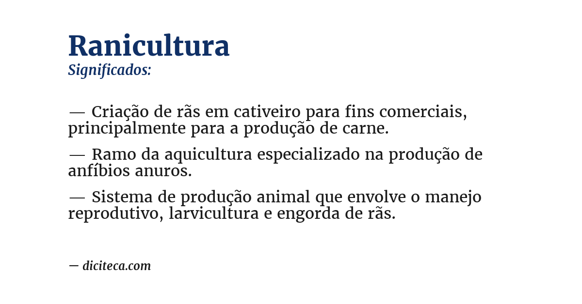 Significado de ranicultura