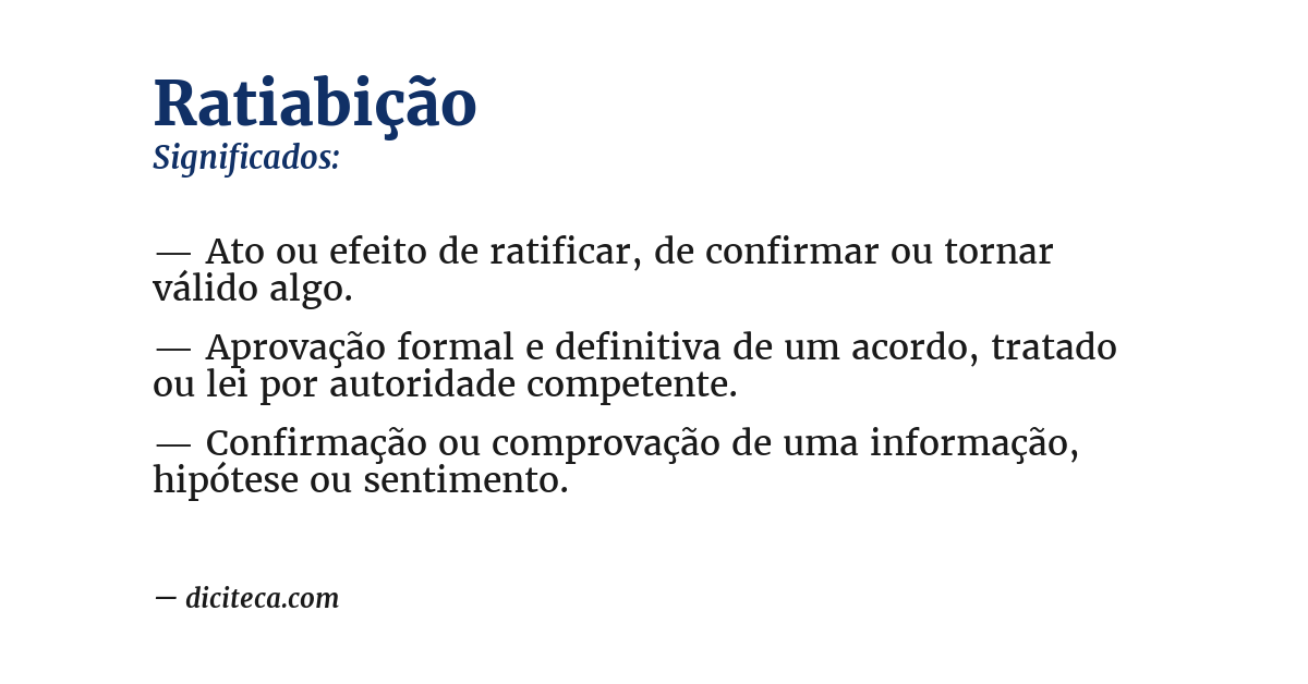 Significado de ratiabição