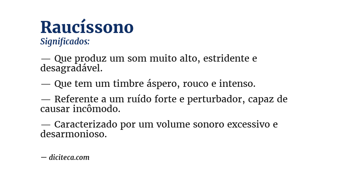 Significado de raucíssono