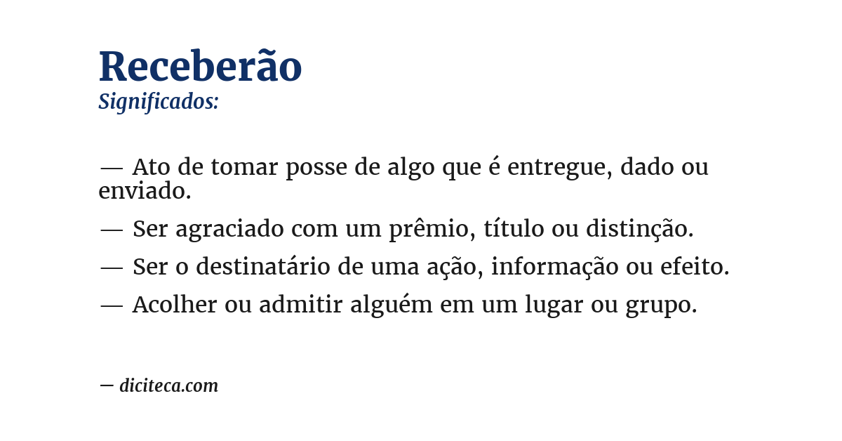 Significado de receberão