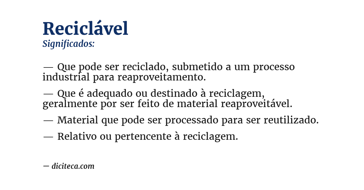 Significado de reciclável