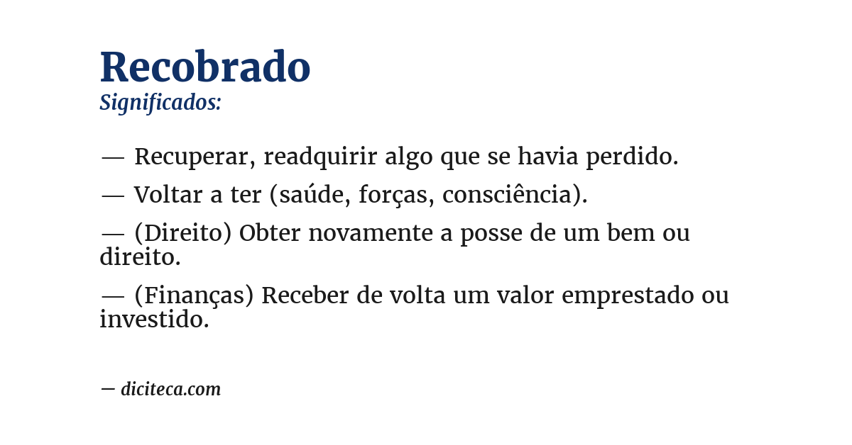 Significado de recobrado