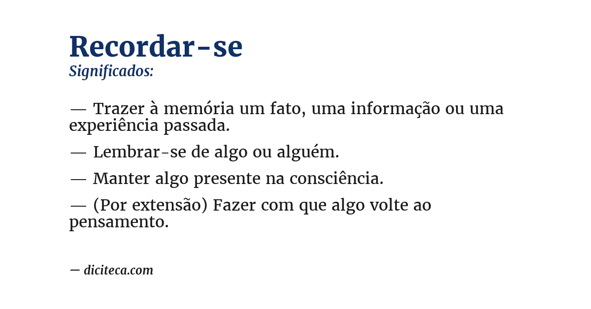 Significado de recordar-se