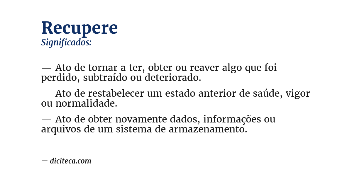 Significado de recupere