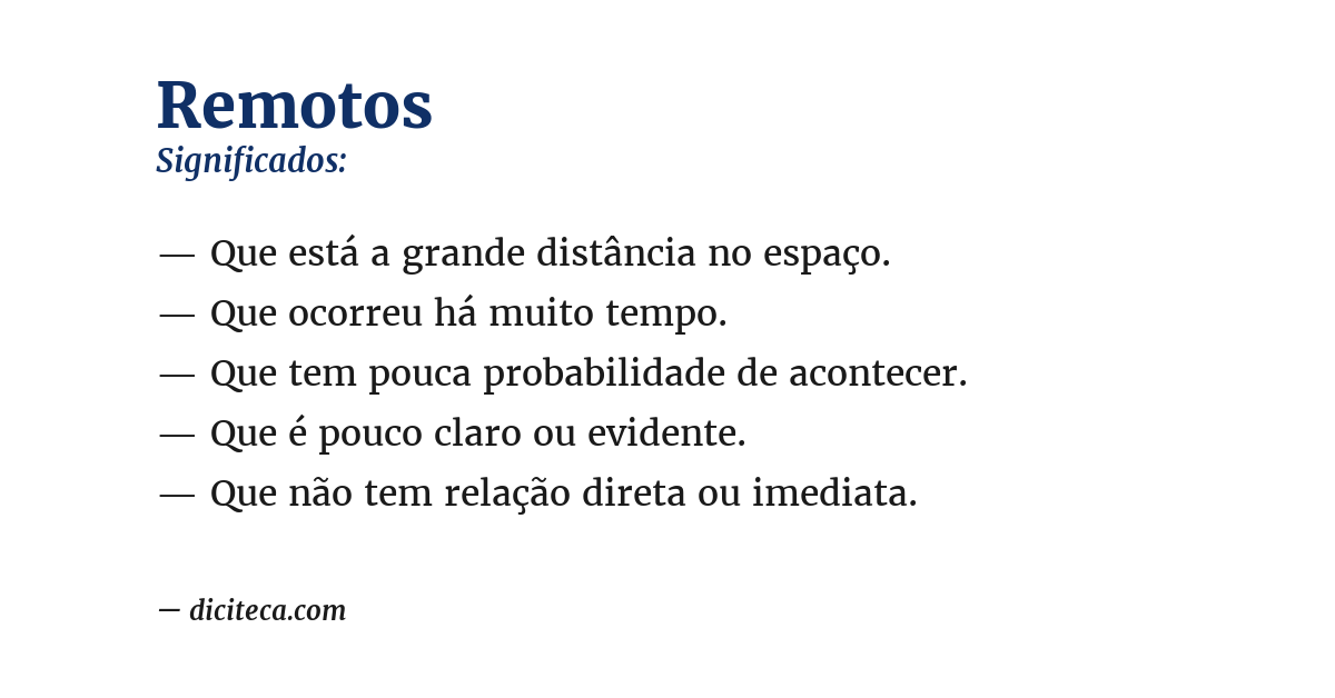 Significado de remotos