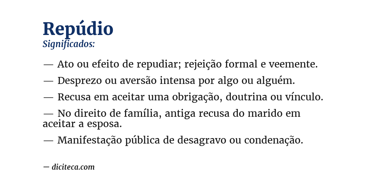 Significado de repúdio