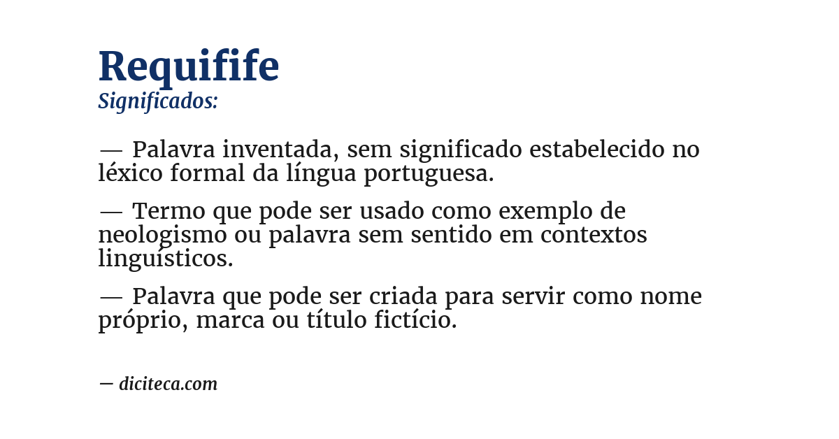 Significado de requifife